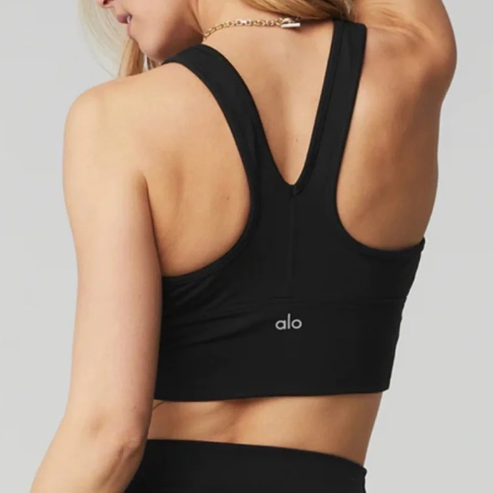 ALO Yoga Black Wild Thing Sports Bra Large - Picture 2 of 9